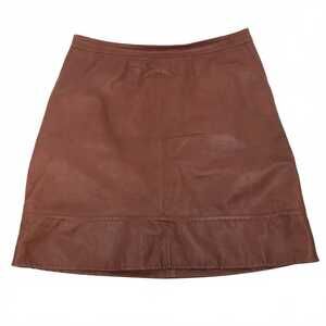 Halogen Brown Leather Mini Skirt | Women’s Petite Size 8P